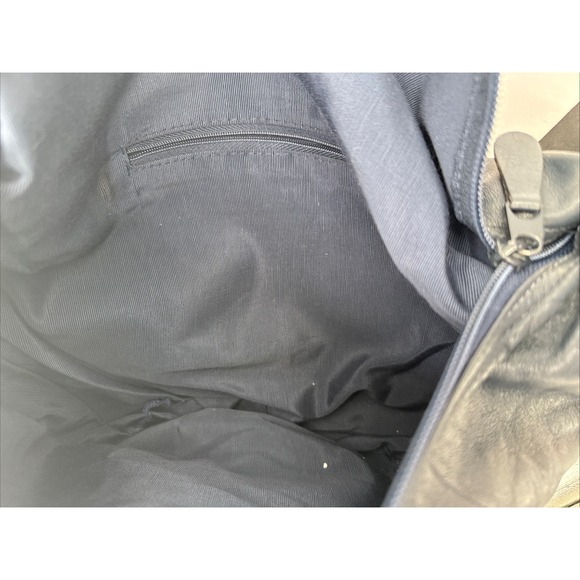 Vintage Italian Borelli Bags Shoulder bag Midnight Blue Leather Boho Purse - Picture 10 of 12